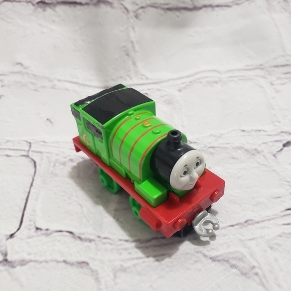 Thomas And Friends Push Along Percy Train Car Metal Year 2013 Mattel No. 6 Green - Picture 1 of 8
